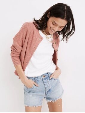 Madewell Relaxed Denim Shorts High Rise Light Wash 25